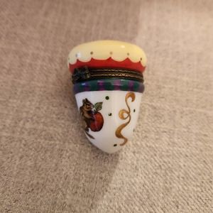 Midwest of Cannon Falls Tracy Porter Acorn Shape Trinket Box with Chipmunk n Tag